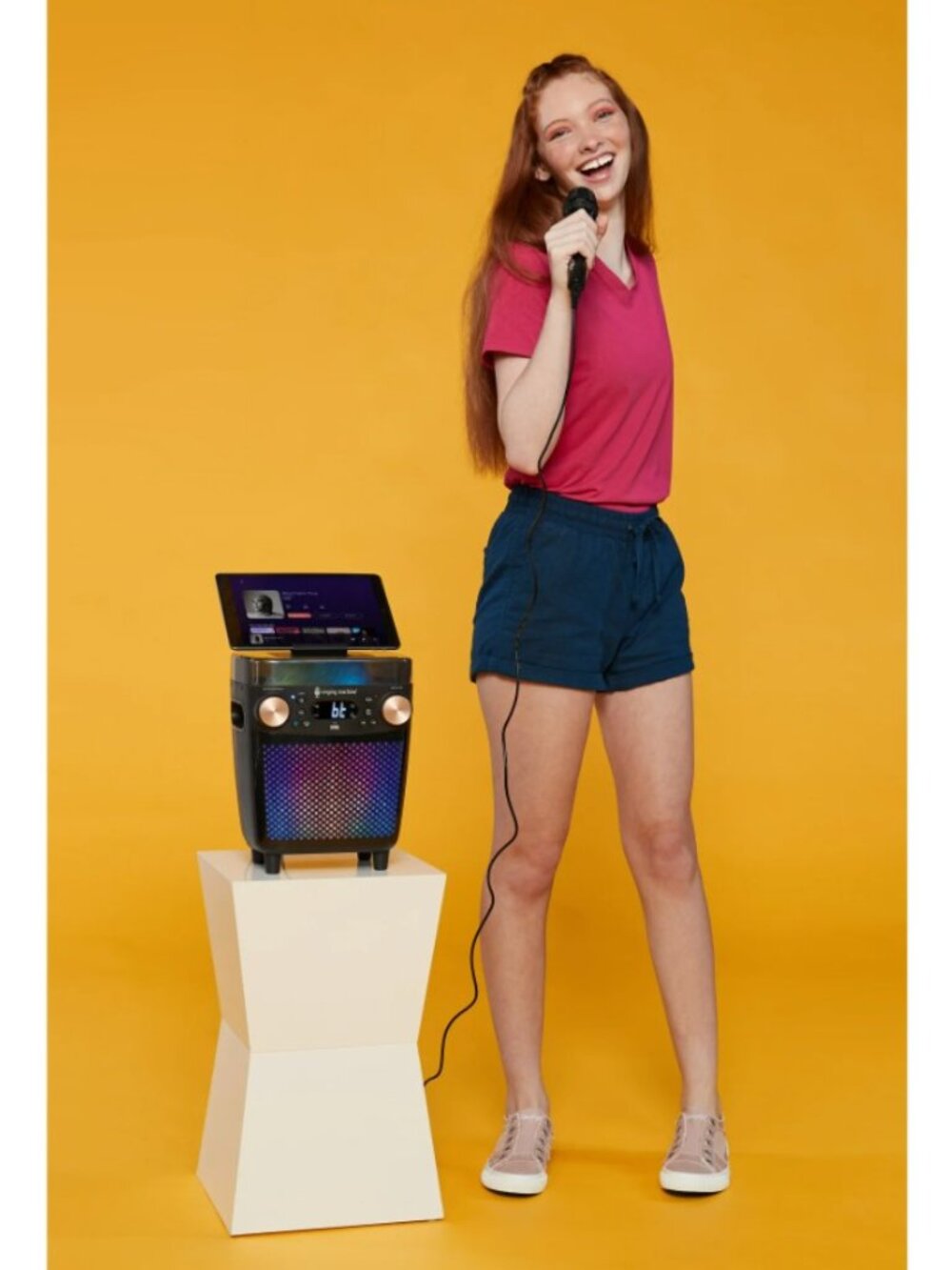 New Karaoke Singing Machine Portable Bluetooth Speaker Microphone Light Show Par - Picture 14 of 16